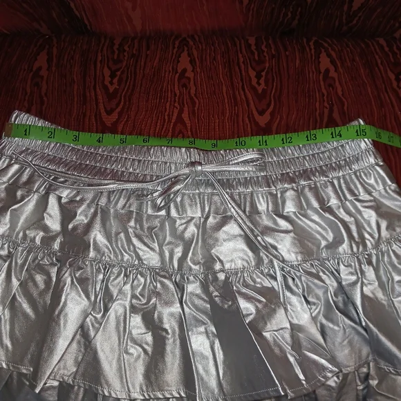 SHUG La La Silver Ruffled Skirt/Skort Women's S M L NWT
